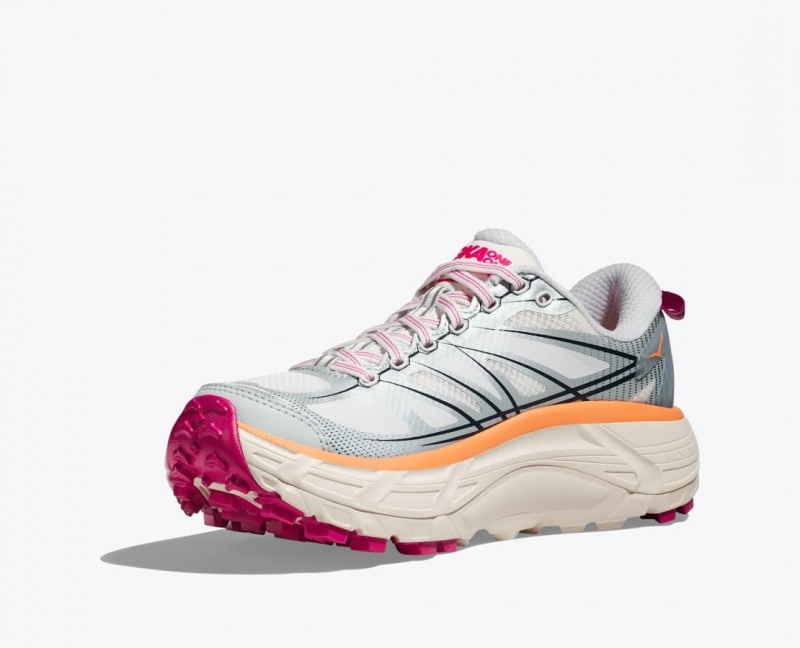 Women's HOKA Mafate Speed 2 Sneakers White / Grey / Orange | DICGU-8452