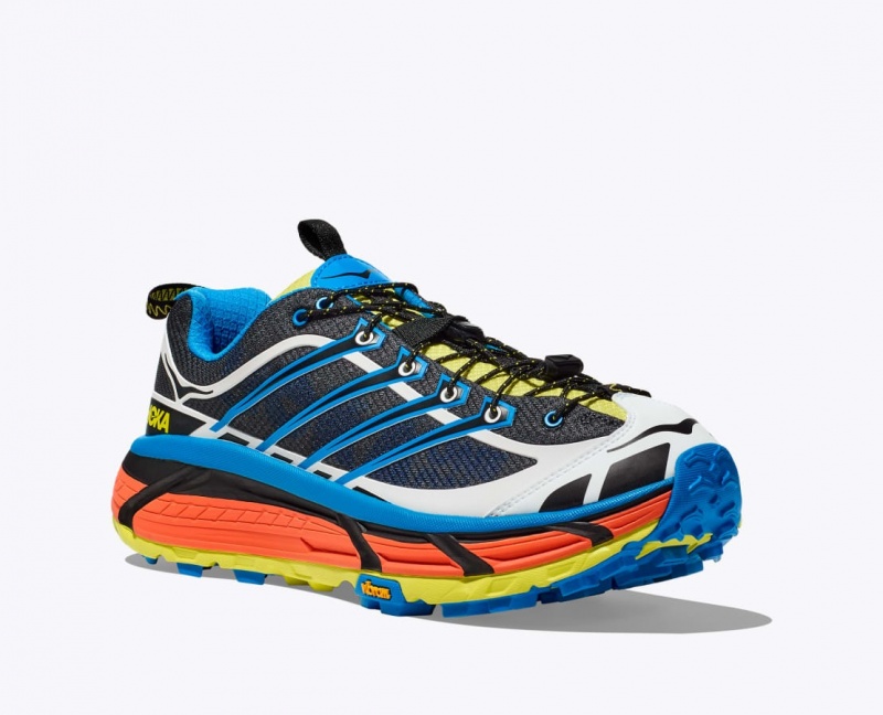 Women's HOKA Mafate Three2 Trail Running Shoes Black / Blue | LMDKY-7603