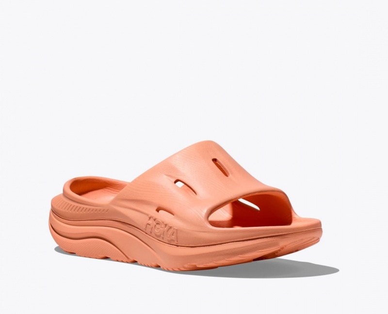 Women's HOKA Ora Recovery 3 Slide Dark Orange | JZXVE-9653