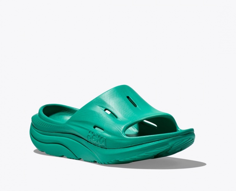 Women's HOKA Ora Recovery 3 Slide Dark Turquoise | KPCNT-2158