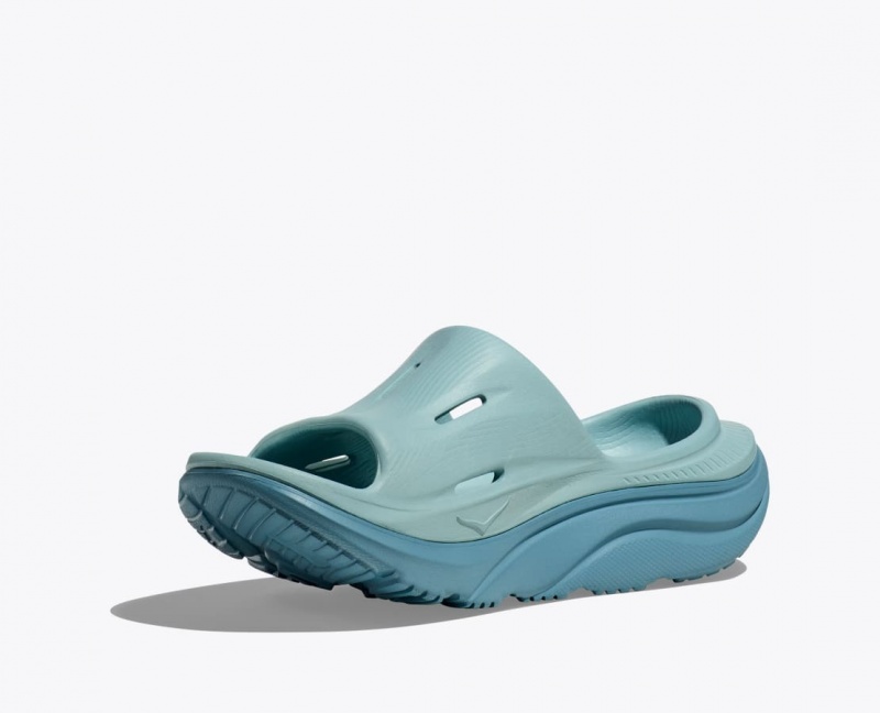 Women's HOKA Ora Recovery 3 Slide Grey Blue | BFLRG-0694