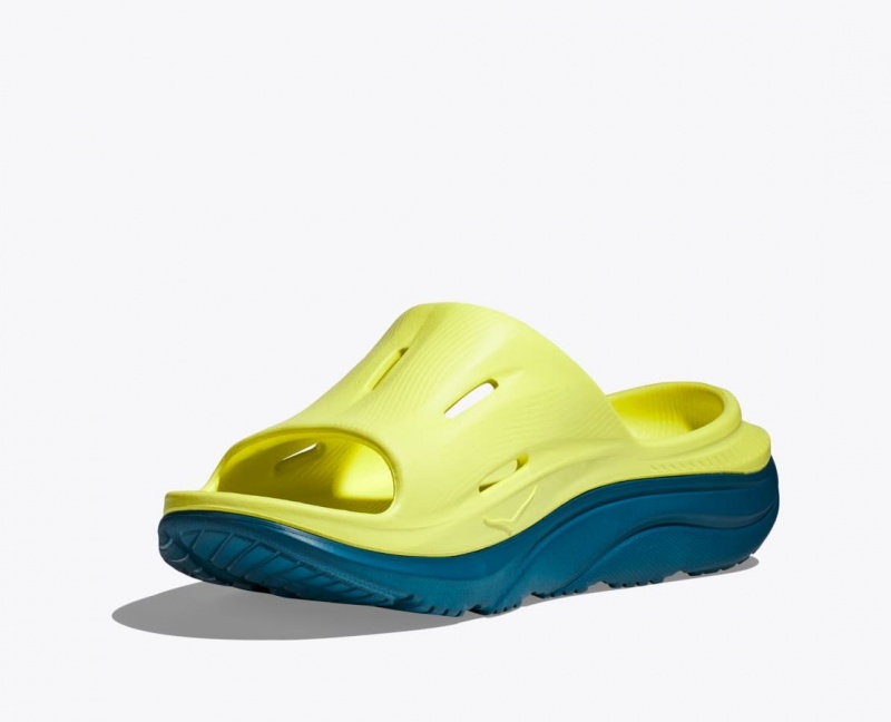 Women's HOKA Ora Recovery 3 Slide Light Green / Dark Green | TFVXH-6459