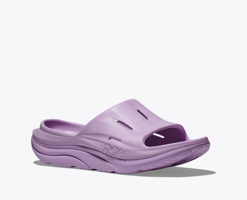 Women's HOKA Ora Recovery 3 Slide Light Purple | JYQKB-2173