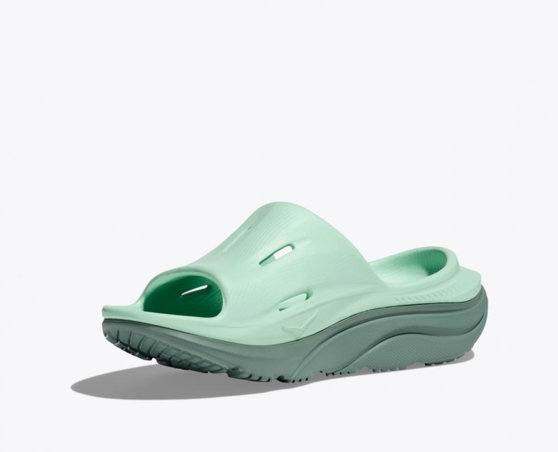 Women's HOKA Ora Recovery 3 Slide Mint | HBKTJ-9613