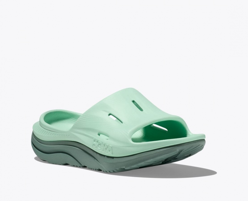 Women's HOKA Ora Recovery 3 Slide Mint | HBKTJ-9613