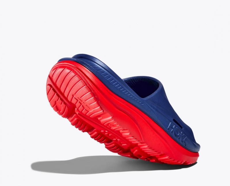 Women's HOKA Ora Recovery 3 Slide Navy / Red | BWYPX-9156