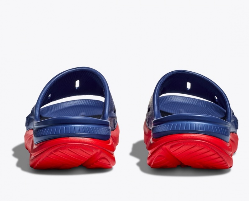 Women's HOKA Ora Recovery 3 Slide Navy / Red | BWYPX-9156