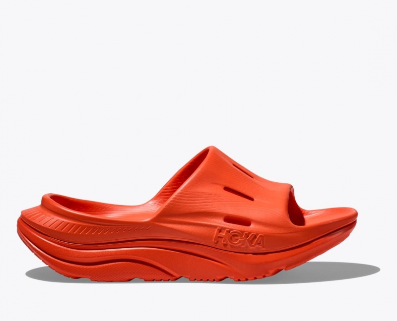 Women\'s HOKA Ora Recovery 3 Slide Red Orange | OFVCJ-4678