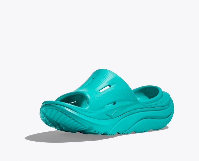 Women's HOKA Ora Recovery 3 Slide Turquoise | DKFXB-3809