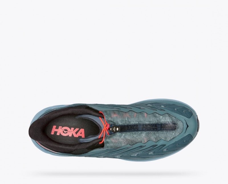 Women's HOKA Project Clifton Sneakers Blue Green / Grey | YQWIF-9257