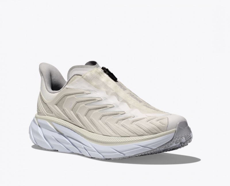 Women's HOKA Project Clifton Sneakers White | ZOQCP-8097