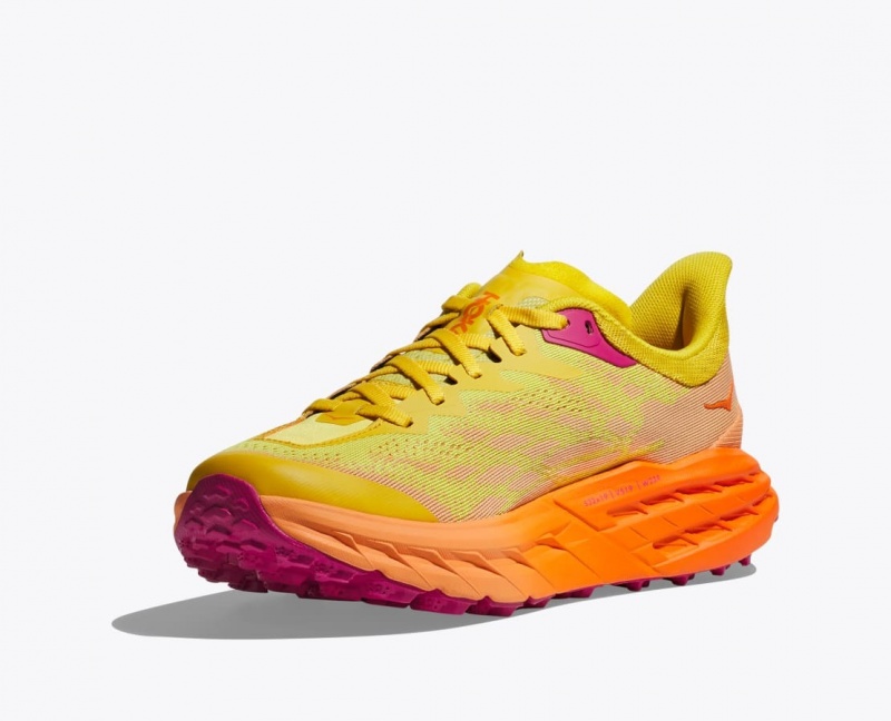 Women's HOKA Speedgoat 5 Trail Running Shoes Yellow / Orange | NVTPS-1386