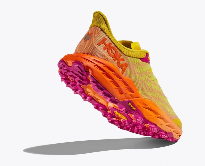 Women's HOKA Speedgoat 5 Trail Running Shoes Yellow / Orange | NVTPS-1386