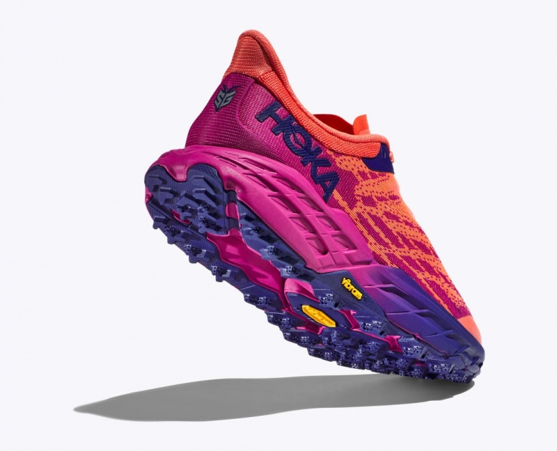 Women's HOKA Speedgoat 5 Trail Running Shoes Orange / Fuchsia | KCPRL-4819