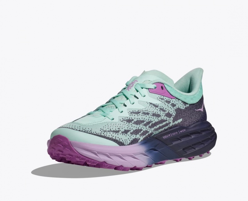 Women's HOKA Speedgoat 5 Trail Running Shoes Turquoise / Purple | MCNDP-0317