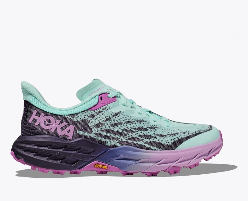 Women\'s HOKA Speedgoat 5 Trail Running Shoes Turquoise / Purple | MCNDP-0317